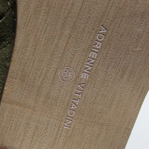 Adrienne Vittadini Fonzie Olive Western Suede Heeled Booties Size 8.5 - Picture 10 of 15